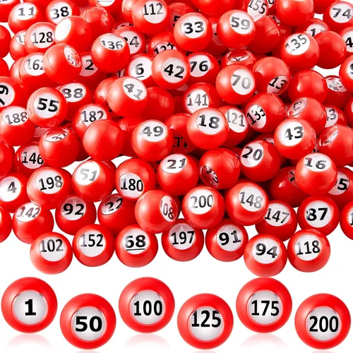 Liliful Juego de bolas de bingo para rifas, numeradas con ventana de fácil lectura, mini bolas de plástico para noche de juegos y actividades en Rojo