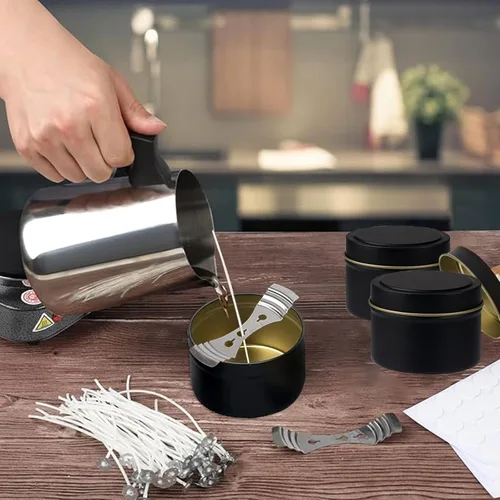 Miniatura 6 de BBAXI Kit de fabricación de velas con placa caliente electrónica, derretidor de cera de vela para derretir, incluye olla de fusión, placa caliente