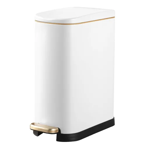 Miniatura 8 de ELPHECO Basurero de baño con tapa de cierre suave, 3.5 galones / 13.5 litros de acero inoxidable con cubo interior extraíble, papelera para baño