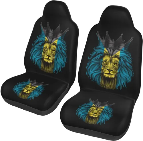 Miniatura 11 de República Dominicana 2 fundas para asientos delanteros de automóvil, fundas universales para asientos delanteros, juego completo de 2 piezas, se