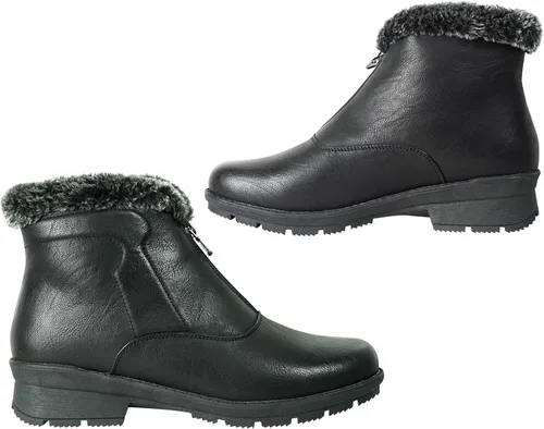 Miniatura 4 de KOZI Freno de hielo de Canadá para mujer, impermeable, para invierno, nieve, antideslizante, con forro de piel, doble cremallera o cremallera