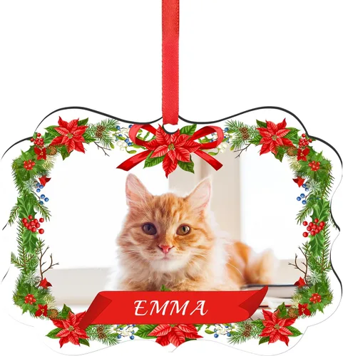 Miniatura 19 de Adornos de Navidad personalizados para la familia con foto - Adornos personalizados con foto y texto para árbol de Navidad 2025, decoración de árbol