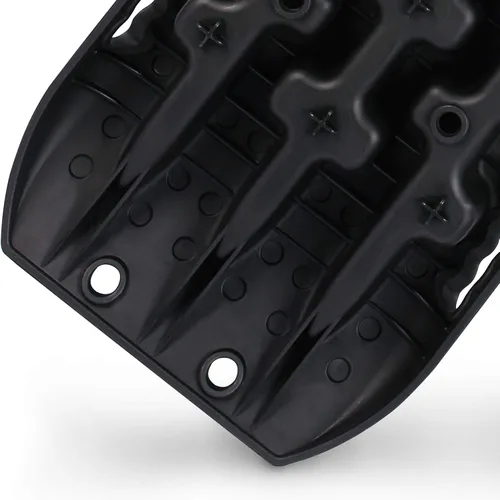 Miniatura 6 de XPV AUTO Tablas de tracción para pistas de recuperación, escalera de neumáticos, alfombrilla 4WD para arena y lodo de nieve todoterreno 4X4 (negro)