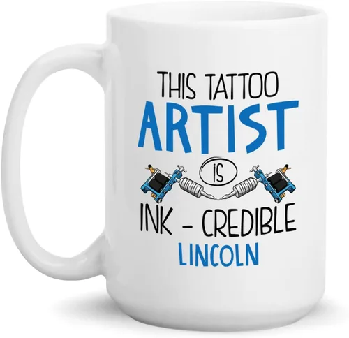 Miniatura 9 de Taza de artista de tatuaje floral, taza de café personalizada para tatuajes, taza de tatuaje personalizada con nombre regalo para amantes