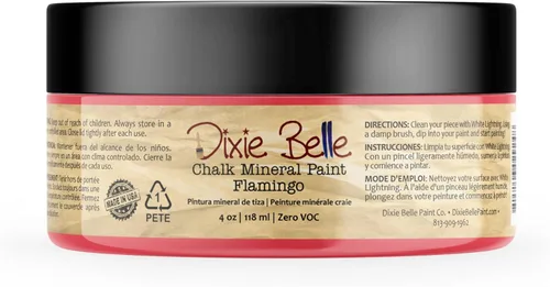 Miniatura 394 de Dixie Belle Paint Company - Pintura con acabado de tiza para muebles, color negro (Caviar), 1 galón, 128 fl oz, pintura mineral color rosa intenso