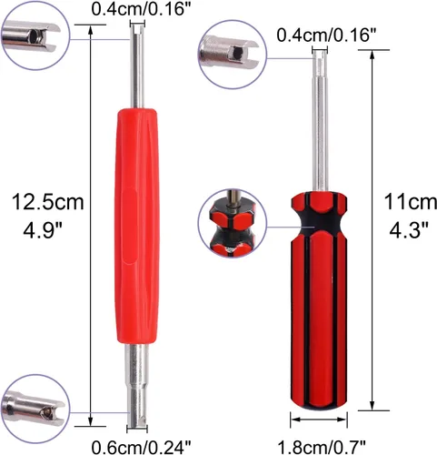 Miniatura 3 de TWTADE Kit de herramientas de extracción de vástago de válvula de neumático, herramienta de extracción de núcleo de válvula de aire acondicionado