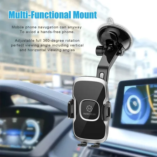Miniatura 3 de Soporte universal curvado con ventosa para tablero de instrumentos para automóvil, rotación de 360 grados, compatible con iPhone 13 Pro Max, 12 Pro
