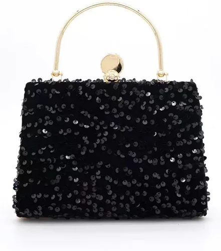 IAMUHI Pequeño bolso de mano de lentejuelas con asa superior, bolso de noche, mini bolso cruzado cuadrado de hombro