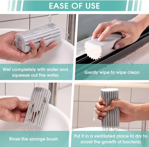 Miniatura 4 de Paquete de 6 esponjas de polvo húmedo, esponja de limpieza de polvo gris, herramienta de esponja de limpieza reutilizable para el hogar