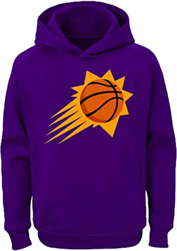 Outerstuff NBA Kids Youth 8-20 Team Color Alternate Polyester Performance Primary Logo Sudadera Sudadera Sudadera con capucha Phoenix Suns Púrpura