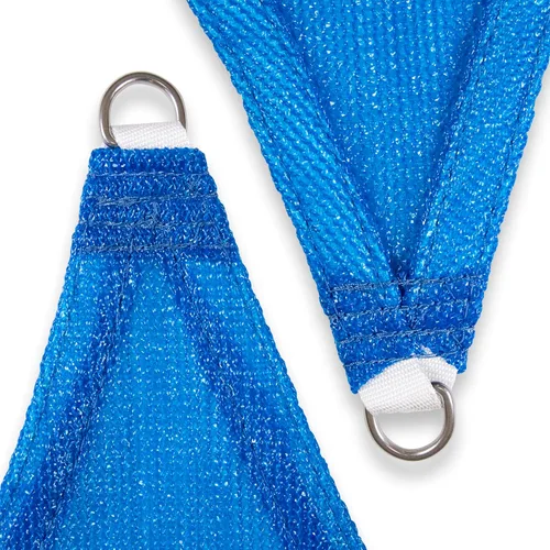 Miniatura 8 de Amgo Toldo triangular azul de 8 x 8 x 8 pies, toldo UPF50+ AGSLT, 95% de bloqueo UV, permeable al agua y al aire, 200GSM resistente, comercial