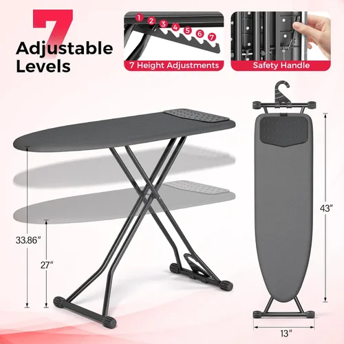Miniatura 2 de APEXCHASER Tabla de planchar, tabla de planchar compacta con alfombrilla de silicona, tabla de planchar plegable con cubierta resistente al calor, 7