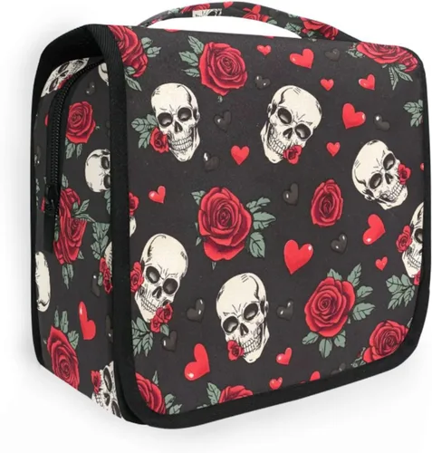 Miniatura 12 de MNSRUU Hanging Toiletry Bag Bats Satellites Skulls and Trees Travel Makeup bag for Toiletries Portable Travel Toiletry Organizer Cosmetic Bags with