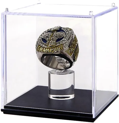 Vitrina para Anillo de Campeonato - 1 Ranura para Anillos de Béisbol, Sóftbol, Fútbol y Escuelas Secundarias
