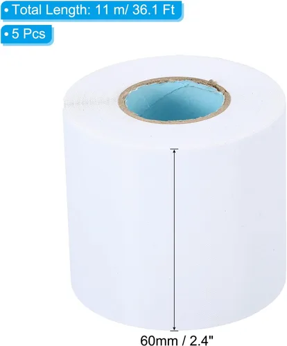 Miniatura 2 de PATIKIL Cinta de envoltura de tubería de 2.4 pulgadas x 36.1 pies, paquete de 5 tubos de cinta adhesiva de PVC, aislamiento de tubos de aire Blanco