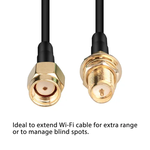 Miniatura 5 de traderplus Paquete de 3 cables de extensión RP-SMA macho a hembra de 10 pies Router WiFi Extensor de antena
