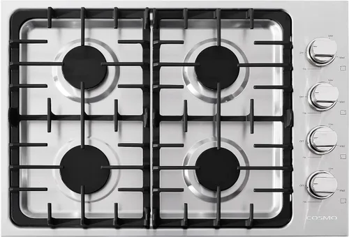 Miniatura 13 de COSMO 640STX-E - Placa de cocina de gas de 24 pulgadas con 4 quemadores sellados, encimera con rejilla de hierro fundido y perillas de metal a