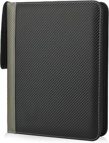 Miniatura 14 de Carpeta de 9 bolsillos para tarjetas coleccionables con mangas, organizador de tarjetas, 900 bolsillos de doble cara, carpeta de colección de Negro