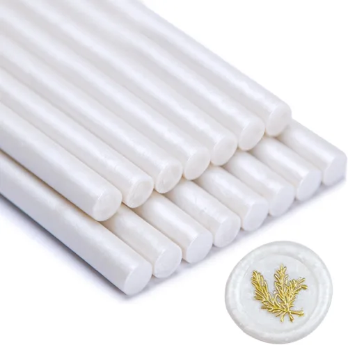 Miniatura 12 de Barra de sellado de cera, 15 piezas de pistola de pegamento para invitaciones de boda, tarjetas, sobres, oro rosa, material de cera flexible