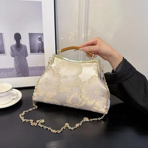 Miniatura 2 de Bolsos de mano florales para mujer, monederos de noche de flores de diseñador y embragues para formalbodanoviainvitadafiestabaile de graduación