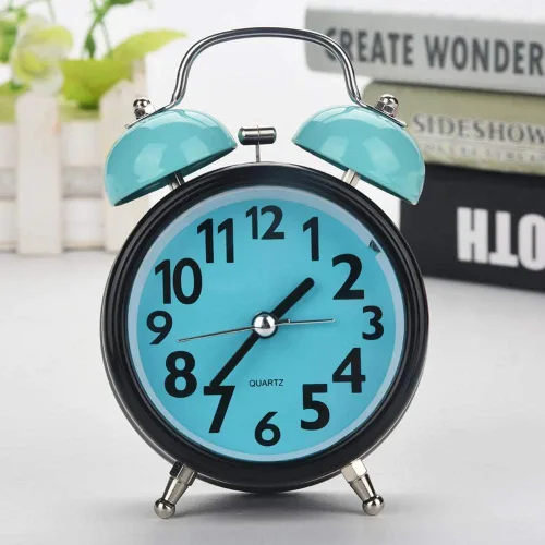 Miniatura 3 de Boquite Reloj despertador, reloj despertador mecánico, doble ultra silencioso reloj despertador mecánico movimiento de cuarzo escritorio mesa reloj