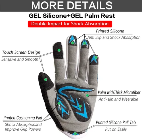 Miniatura 3 de Kids Bike Gloves Boys Girls Gel Padded Full FingerHalf Finger Road Riding Mountain Bicycle Non-Slip Cycling Glove for Youth Junior Children Ages 2-11