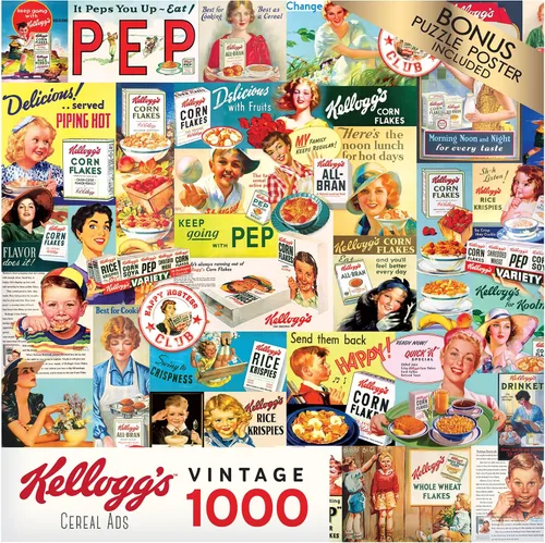 Miniatura 4 de RoseArt - Kellogg's - Anuncios de cereales - Rompecabezas de 1000 piezas para adultos