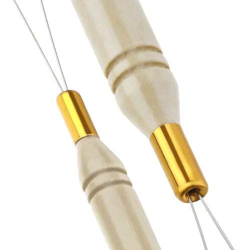 Miniatura 3 de Chinco Paquete de 10 herramientas de gancho de madera para extensión de cabello, herramienta de gancho para tirar y dispositivo de cuentas