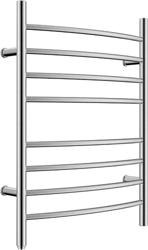 HEATGENE Calentador de toallas de 8 bares, calentador de toallas de baño curvo, calentador de toallas para baño, estante de secado enchufable