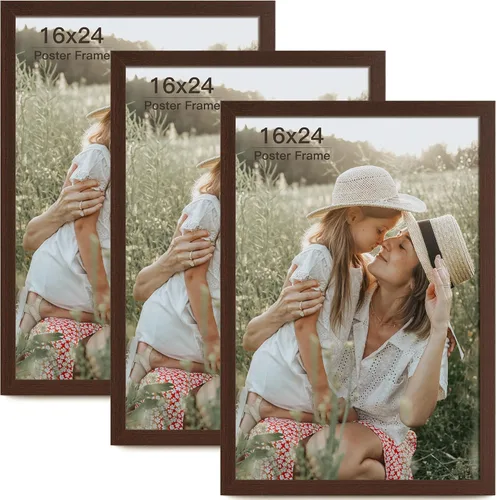 Miniatura 37 de Momentworth Portarretratos de 4 x 6 pulgadas con paspartú para 3.5 x 5 pulgadas, marcos de fotos con grano de madera negra envejecida para pared