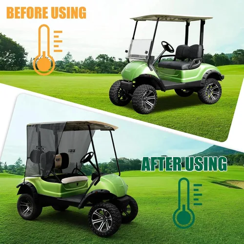 Miniatura 5 de 10L0L Cubierta de parasol para carrito de golf para 2 pasajeros Yamaha G29 Drive2 – Fundas de verano para carrito de golf, cortina de sombrilla
