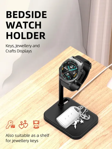 Miniatura 6 de Base de carga universal ajustable para reloj inteligente con soporte telescópico, compatible con Samsung Galaxy, Google Pixel, Huawei, Garmin