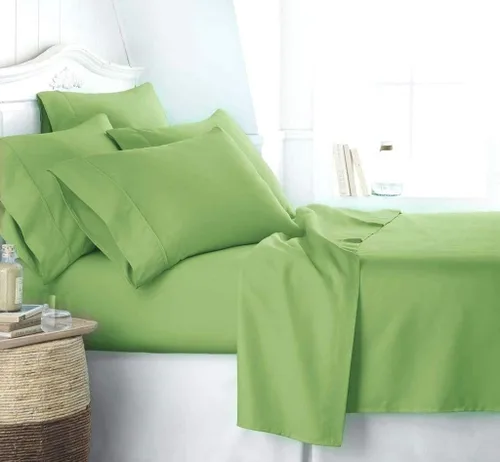 Miniatura 7 de KBC linen Juego de sábanas de lujo de 6 piezas para hotel, 100% algodón, sábana bajera ajustable de 21 a 24 pulgadas, sin arrugas, juego de ropa