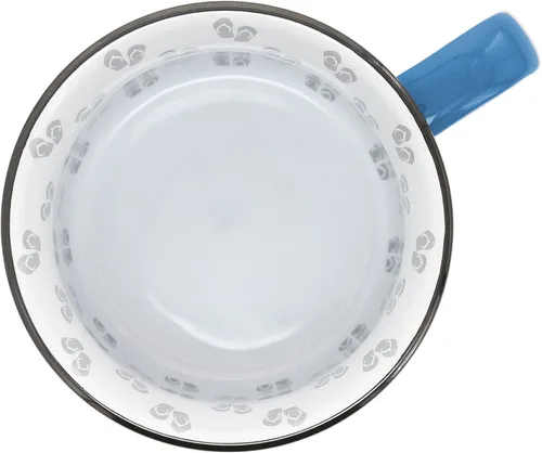 Miniatura 4 de Pavilion Gift Company - Taza de cerámica de 18 onzas, color azul con acabado moteado, taza de café duradera de pared gruesa estilo campamento, taza