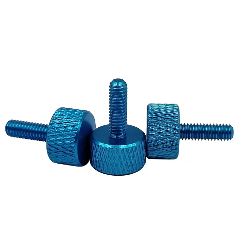 Miniatura 6 de Tornillos moleteados de aluminio M4, multicolor, 20 piezas (M4 x 0.236 in, negro)