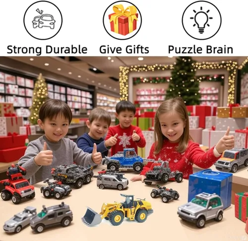Miniatura 7 de Bulldozer - Juguetes para niños, cargador de metal resistente, juguete de arena/playa con brazo funcional y cubo, realista, perfecto para caja