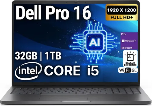 Miniatura 9 de Dell Pro 16 (Latitude 3550 de próxima generación) 16 pulgadas FHD+ Display Business Laptop, Intel 10 Core i5-120U, 16 GB DDR5 RAM, 512 GB SSD, WiFi