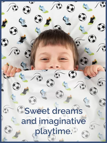 Miniatura 7 de Juego de sábanas de fútbol para niños tamaño Queen - 4 piezas de sábanas de fútbol - Ropa de cama con tema deportivo - Ultra suave, lindo y acogedor