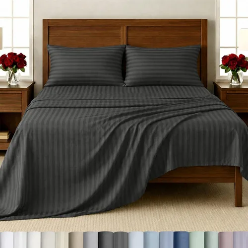 Miniatura 29 de California Design Den Sábanas de cama tamaño individual, sábanas suaves de 100% algodón con bolsillos profundos elásticos, 500 hilos satinados, 13
