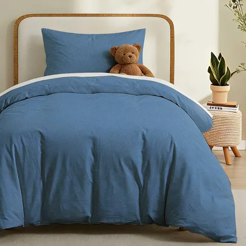 Miniatura 25 de LOVQUE Funda de edredón de algodón verde oliva, tamaño King, juego de ropa de cama natural similar al lino con cierre de cremallera (sin edredón)
