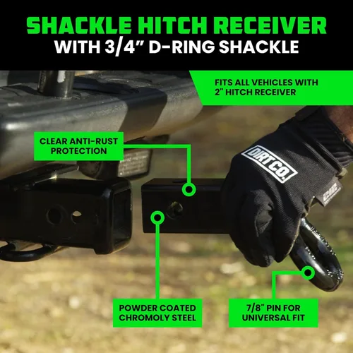 Miniatura 2 de Rhino USA Receptor de enganche de grillete (se adapta a receptores de 2 pulgadas). Los mejores accesorios de remolque para camiones, Jeep, Toyota