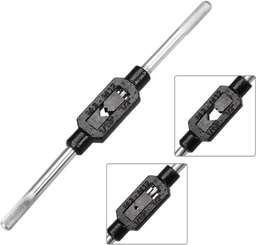 Miniatura 3 de uxcell Mango de llave de grifo, para roscas métricas M3-M12 1/16"-1/2" (UNC/UNF), soporte para roscado manual para reparación de maquinistas
