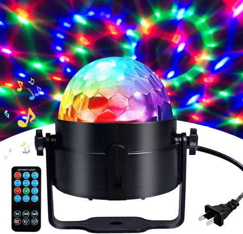 Luz estroboscópica Coidea, luces de fiesta de discoteca, luces para máquina de karaoke 3 W dj LED portátil, 7 colores, luz activada por sonido.