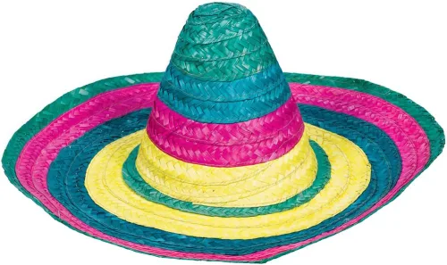 Amscan Sombrero de paja vibrante unisex para adultos, 8 x 19.25 pulgadas Surtido
