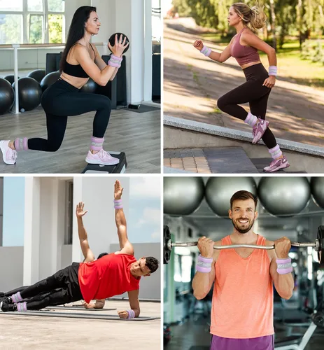Miniatura 2 de Ankle Weights A Pair of 1/2/3/4/6/8/10/12/20 LBS Wrist Leg Arm Weights for Women Men with Adjustable Straps, Strength weighted for Physical Therapy