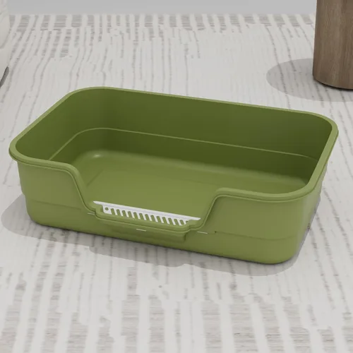Miniatura 7 de Extea - Caja de arena grande para gatos con lados altos, cajas para gatos de interior, bandeja de arena para gatos para gatitos, caja de arena