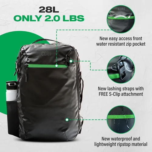 Miniatura 3 de COR Surf Mochila de viaje de mano Island Hopper 2.0 Mochila ultraligera aprobada para artículos personales 28L Negro Edición impermeable