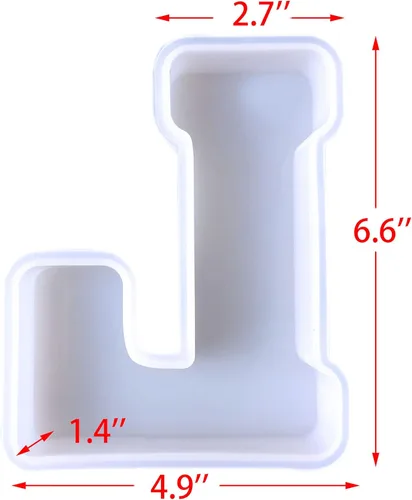 Miniatura 5 de Molde de silicona para letras del alfabeto inglés de 6 pulgadas, 26 unidades, molde de fundición de resina en mayúscula y letra grande