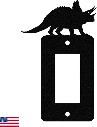 Miniatura 15 de Cubierta de Interruptor de Luz de Acero Americano, Cubierta de Enchufe con Decoración de Dinosaurio, Cuerpo de Tiranosaurio T-Rex, Interruptor