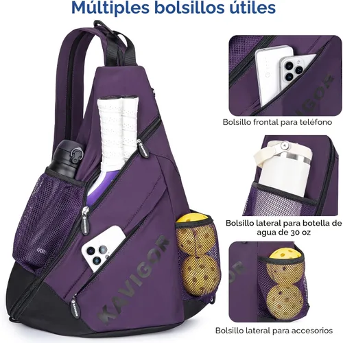 Miniatura 3 de KAVIGOR Bolsa de pickleball 2025, mochila ultraligera convertible con tela suave al tacto y bolsillo húmedo/seco, se adapta a 4 paletas +